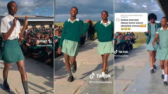 Eastern Cape schoolboys in dresses and skirts parade for students, TikTok of lit school gathering goes viral