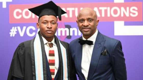 Arthur Mafokate's son AJ aces university, legend dad celebrates in their sweet graduation snaps