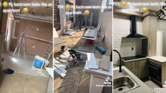 Man renovates backroom to look like modern apartment, video of transformation impresses Mzansi