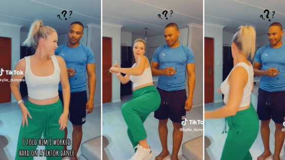 TikTok video shows white Mzansi woman pranking Xhosa bae with dance, claims it took a whole weekend to learn