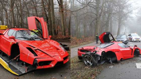 R45m Ferrari Enzo loses battle with tree while on test drive