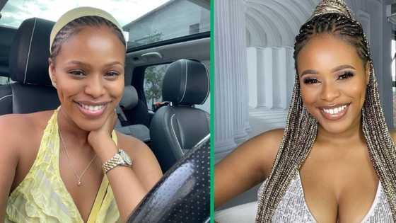 Natasha Thahane joins 'Sike Squad' TikTok trend, buys herself red roses for Valentine's Day