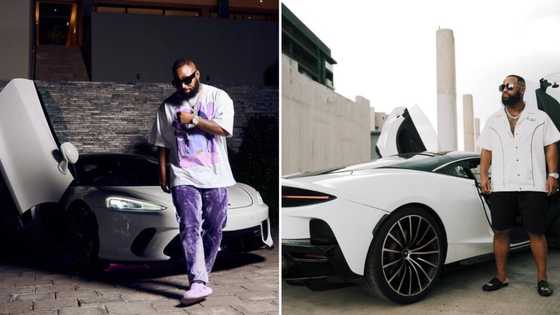 Cassper Nyovest flexes his McLaren GT worth over R4 million on the beach, Mzansi reacts: "I'm inspired"