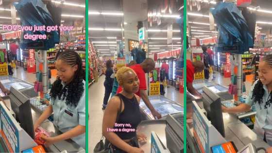 Mzansi woman flexes having a degree at Checkers till, amused cashier left in stitches