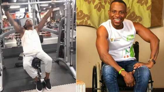 Man flexes muscles in clip, Mzansi praises disabled lad's fighting spirit