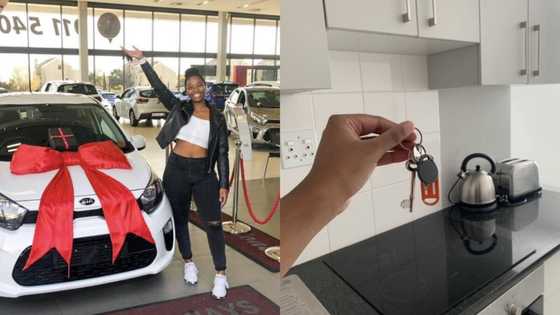 "God is good": Lady celebrates getting car and home in the same year