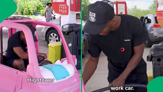 "Start a company": American man uses a Barbie car to beat the soaring cost of fuel, SA impressed