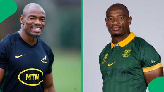 Springboks star Makazole Mapimpi's half-dressed video leaves female fans flustered: "Yoh, maweee"