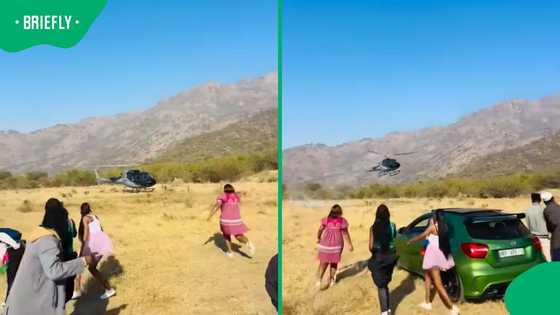 Limpopo family welcomes son home from initiation school with helicopter, Mzansi reacts