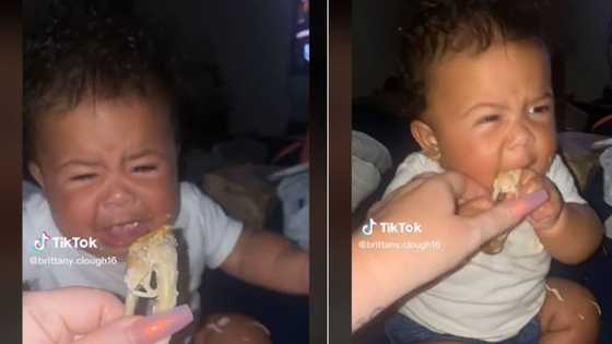 Baby fights mom for chicken in TikTok with 3.1M views, infant's stubborness amazes peeps