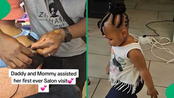 Cape Town parents adorably assist their baby on first salon visit, SA loves it: "She's so pretty"