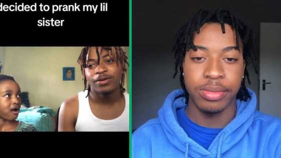 Brother pranks little sister, her facial expression got Netizens in stitches: "We are homeless"