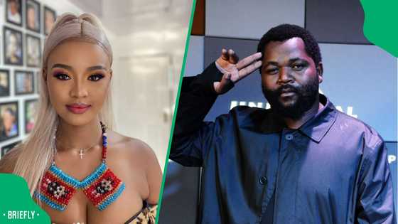 Babes Wodumo hangs out with Sjava, fans react to viral picture: "Please collaborate with him"