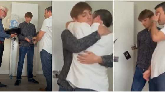 Stepdad gets emotional in cute video as 18-year-old stepson organises unofficial adoption ceremony, many react
