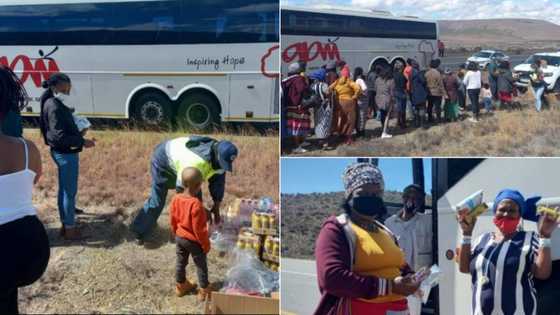 Gift of the Givers provide food aid to 50 people stranded on bus, children among them