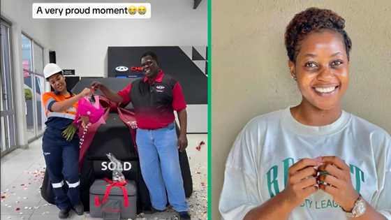 Woman beams with pride as little sister receives new car in a TikTok video, SA proud