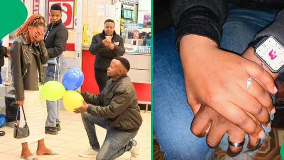 "This is lovely": Mzansi man boldly gets down on 1 knee at Shoprite as he proposes to bae