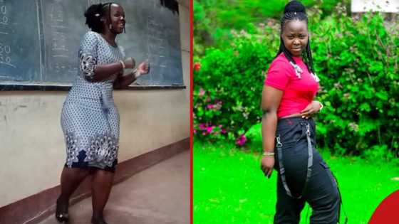 Beautiful teacher entertains pupils with joyous dance during lesson, video emerges