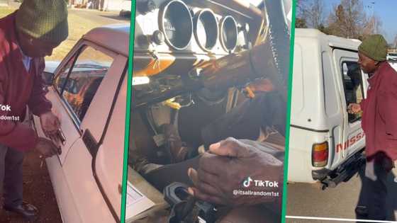 Young woman describing how grandfather get his old Nissan van to start has Mzansi laughing out loud