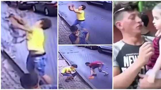 17-year-old Boy catches kid who fell from window of storey building in incredible video, people hail him