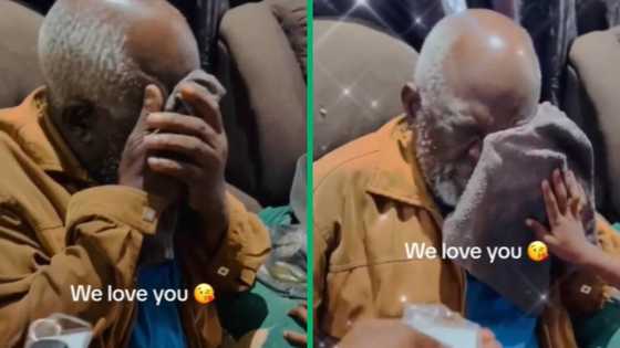 Grandfather rendered to tears when grandchildren hand him keys to new car, video has Mzansi emotional