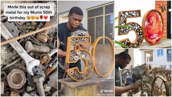 Young man recycles waste metals into beautiful gift in video, shows mum much love on her birthday