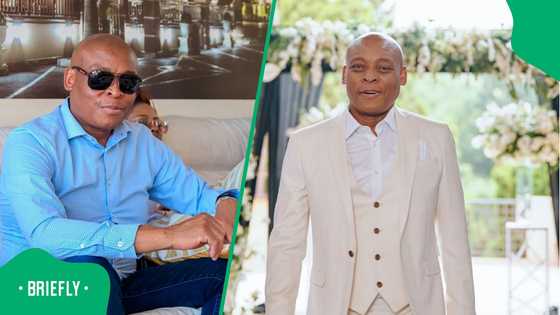 Rapulana Seiphemo's photo with son sparks reactions: "His son is such a cutie"