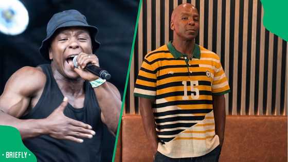 Kabelo Mabalane raps lyrics from his hit song while preaching at Rhema Church