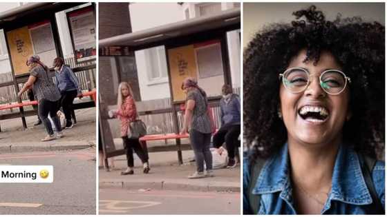 Woman breaks into weird dance moves on street while waiting for bus, forces lady to 'run away' in clip