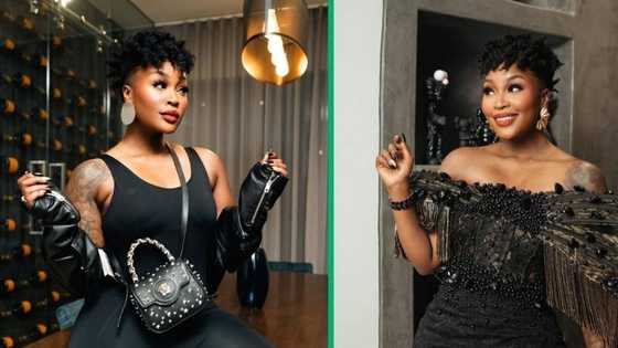 Lamiez Holworthy serves body goals in a cropped jacket, Mzansi in awe: "What a body, momma"