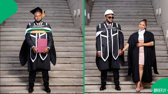 "Drunk in educated love": Master's graduate and lawyer wife define couple goals, SA inspired