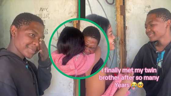 Woman reunites with twin brother gets 18M views in TikTok video, Mzansi touched by long lost sibling's living conditions