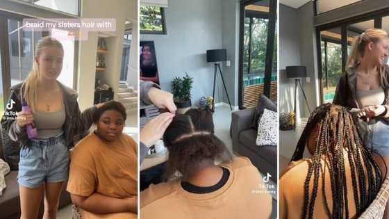 Young woman braids sister's hair for 1st time, heartwarming TikTok video trends