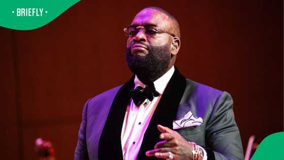 Rick Ross' brown Louis Vuitton outfit gets roasted: "It's like he bought it from Small Street"