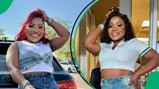 Makhadzi shows off body in new bathing suit pictures, reactions mixed: "Leave it for the BBL gang"