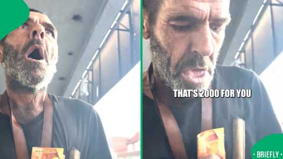 Street sweeper earning R500 a week became emotional after BI Phakathi surprised him with a generous tip