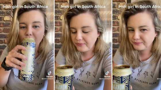 Irish girl in SA drinks Castle Milk Stout for the first time, video of reaction leaves Mzansi in stitches