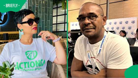 Political drama: Dereleen James jabs at Fadiel Adams following his arrest in Western Cape
