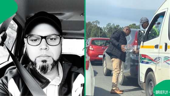 "May his cup remain full": Man gets out of car to pour water for motorists in traffic, SA moved