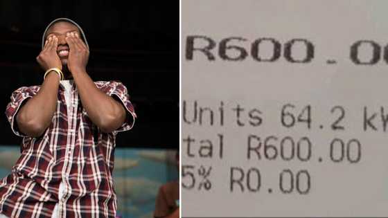 Mzansi man in total disbelief at slip showing R600 for 64.3kWh of electricity: SA people say he’s being robbed