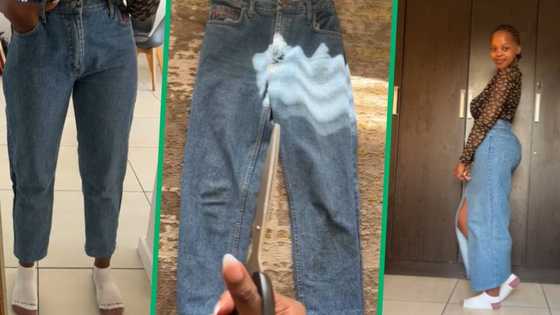 TikTok video of creator reconstructing jeans into maxi skirt goes viral, SA fashion happy to see DIY project