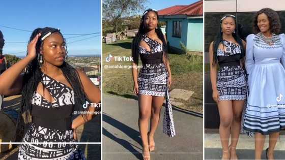 Young woman leaves Mzansi mesmerised after showing off stunning traditional Zulu print dress in viral video