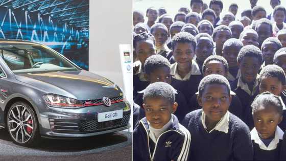 KZN school children celebrate teacher's new VW GTI by doing vosho and more moves, Mzansi explains video as TikTok goes viral worldwide