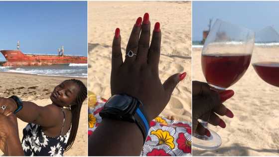 Gorgeous lady celebrates after getting engaged, peeps react to adorable photos