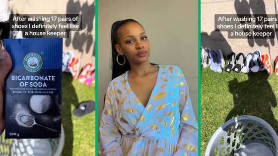 Woman washes 17 pairs of shoes using bicarb soda and vinegar solution by TikTok housekeeper