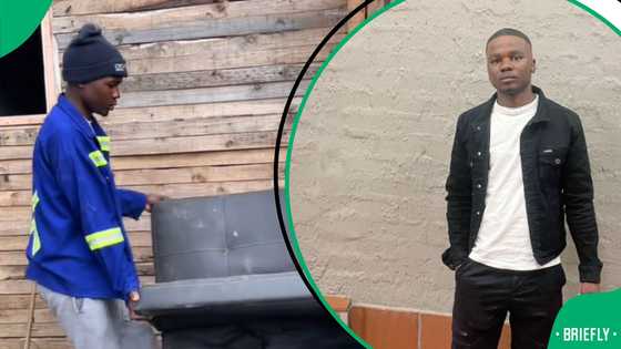“Well done bhuti”: Mzansi proud of man renovating humble shack into modern man cave in informal settlement