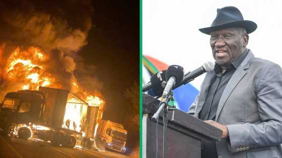Bheki Cele says truck arson attacks are organised, sophisticated operations, Mzansi still waiting for arrest
