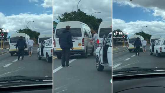 Video of man running after taxi and hitting it has Mzansi stressed for man’s life: “Most dangerous thing”
