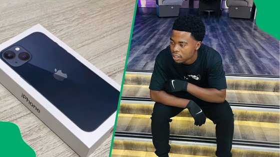 "Eyohh, what a waste": SA reacts to young man buying iPhone 13 with SASSA grant savings