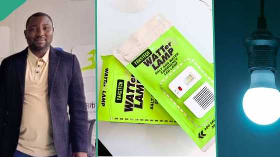 "I started in 2003": Talented Nigerian man invents device that uses salt and water to produce light